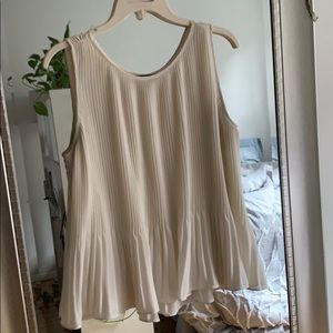 Banana Republic White Accordion Top
